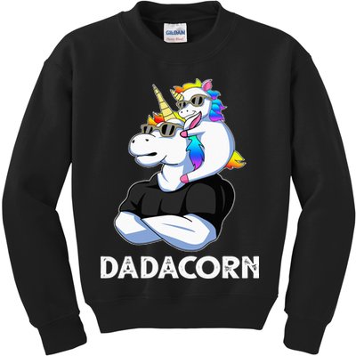Unicorn Dad Unicorn Lovers Father's Day Dadacorn Kids Sweatshirt