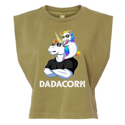 Unicorn Dad Unicorn Lovers Father's Day Dadacorn Garment-Dyed Women's Muscle Tee