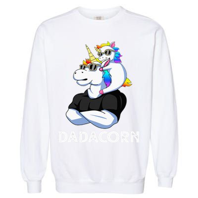 Unicorn Dad Unicorn Lovers Father's Day Dadacorn Garment-Dyed Sweatshirt