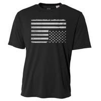 Upside Down Us Flag Distressed American Flag Cooling Performance Crew T-Shirt