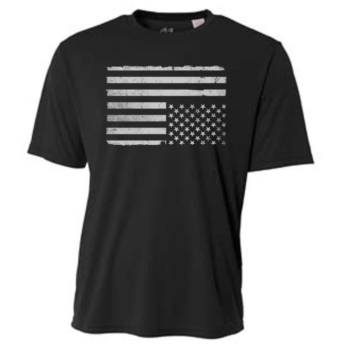 Upside Down Us Flag Distressed American Flag Cooling Performance Crew T-Shirt