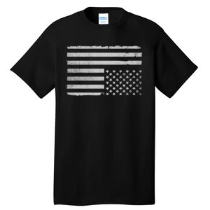 Upside Down Us Flag Distressed American Flag Tall T-Shirt