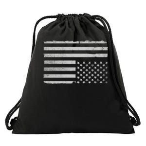 Upside Down Us Flag Distressed American Flag Drawstring Bag