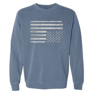 Upside Down Us Flag Distressed American Flag Garment-Dyed Sweatshirt