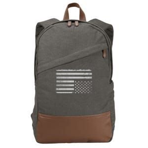 Upside Down Us Flag Distressed American Flag Cotton Canvas Backpack