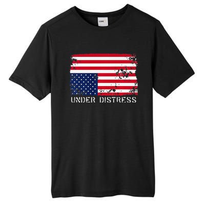 Under Distress Upsidedown American Flag Premium Tall Fusion ChromaSoft Performance T-Shirt