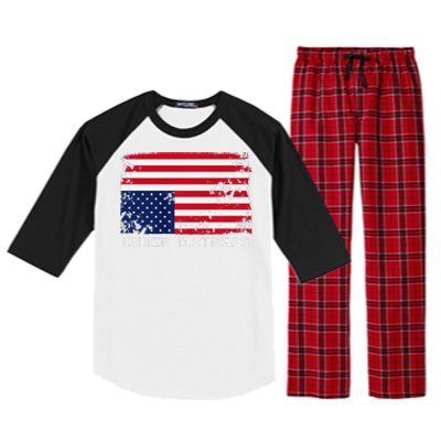 Under Distress Upsidedown American Flag Premium Raglan Sleeve Pajama Set