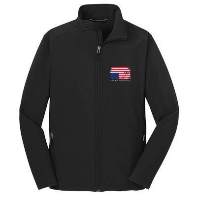 Under Distress Upsidedown American Flag Premium Core Soft Shell Jacket