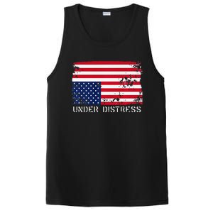 Under Distress Upsidedown American Flag Premium PosiCharge Competitor Tank