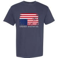 Under Distress Upsidedown American Flag Premium Garment-Dyed Heavyweight T-Shirt