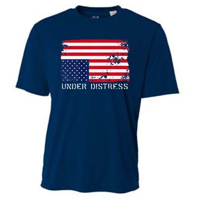 Under Distress Upsidedown American Flag Premium Cooling Performance Crew T-Shirt