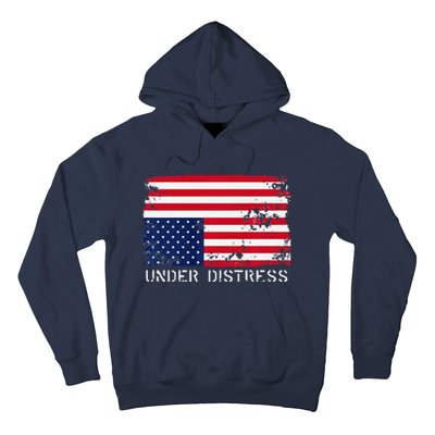 Under Distress Upsidedown American Flag Premium Hoodie