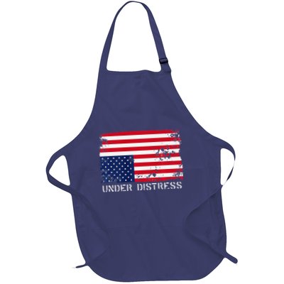 Under Distress Upsidedown American Flag Premium Full-Length Apron With Pockets