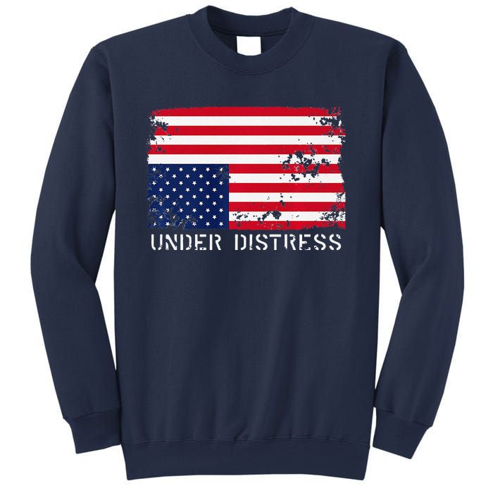 Under Distress Upsidedown American Flag Premium Sweatshirt