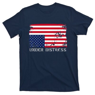 Under Distress Upsidedown American Flag Premium T-Shirt