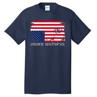 Under Distress Upsidedown American Flag Premium Tall T-Shirt