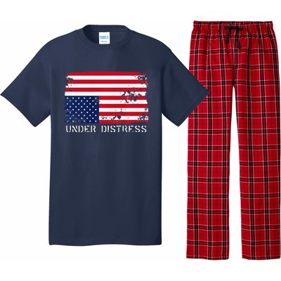 Under Distress Upsidedown American Flag Premium Pajama Set