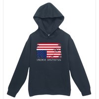 Under Distress Upsidedown American Flag Premium Urban Pullover Hoodie