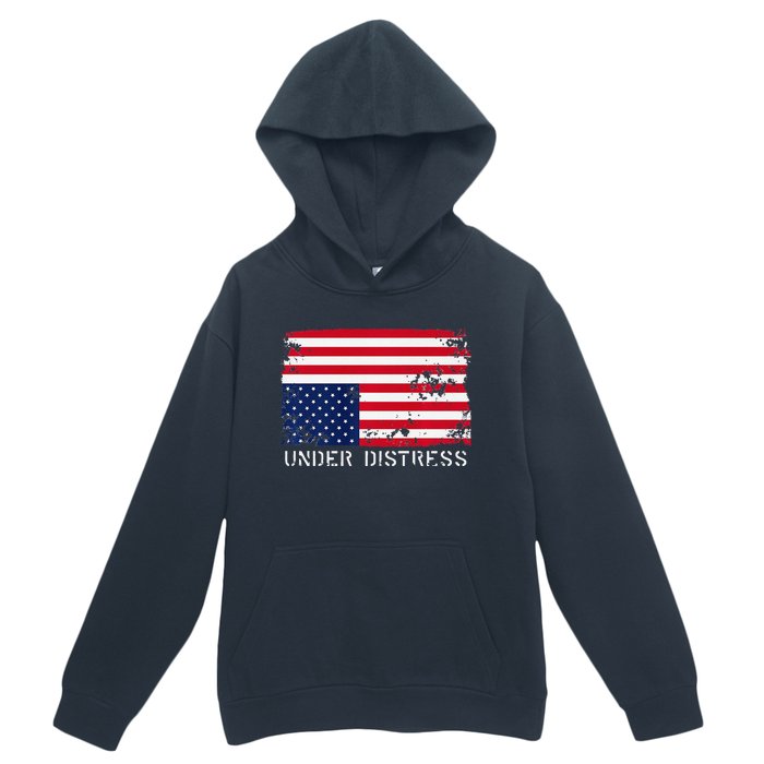 Under Distress Upsidedown American Flag Premium Urban Pullover Hoodie