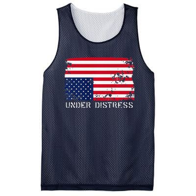 Under Distress Upsidedown American Flag Premium Mesh Reversible Basketball Jersey Tank