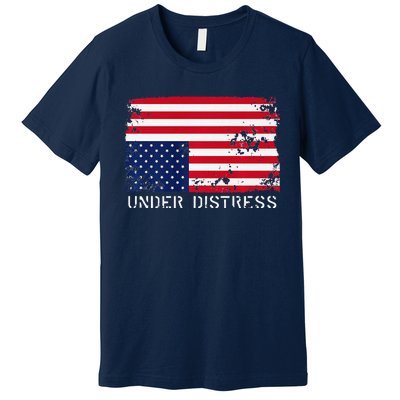 Under Distress Upsidedown American Flag Premium Premium T-Shirt