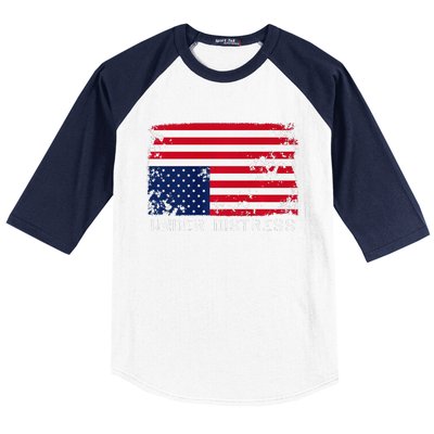 Under Distress Upsidedown American Flag Premium Baseball Sleeve Shirt