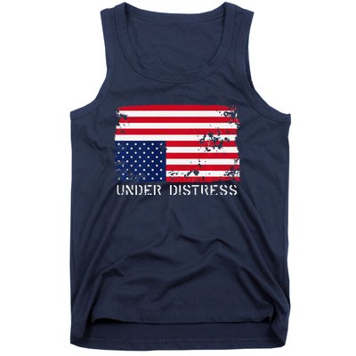 Under Distress Upsidedown American Flag Premium Tank Top