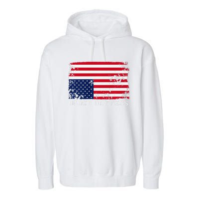 Under Distress Upsidedown American Flag Premium Garment-Dyed Fleece Hoodie