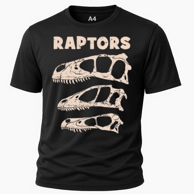 Utahraptor Deinonychus Velociraptor Skull Fossil Hunter Cooling Performance Crew T-Shirt