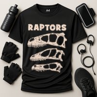 Utahraptor Deinonychus Velociraptor Skull Fossil Hunter Performance Shirt