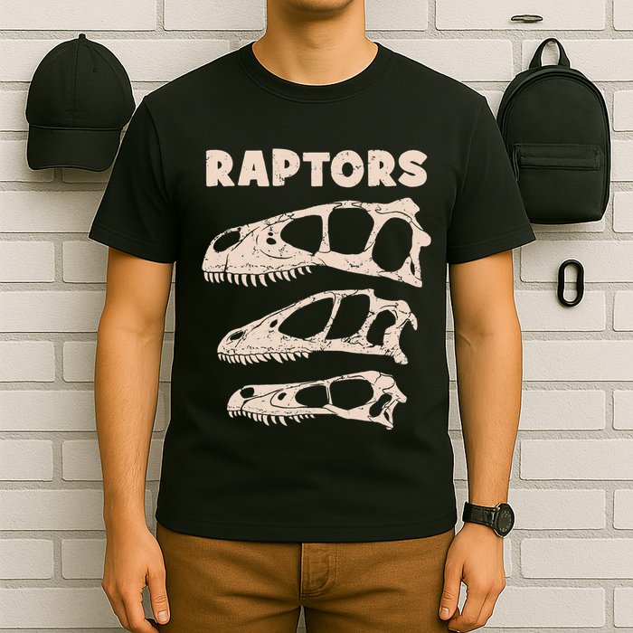 Utahraptor Deinonychus Velociraptor Skull Fossil Hunter T-Shirt