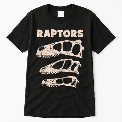 Utahraptor Deinonychus Velociraptor Skull Fossil Hunter Tall T-Shirt