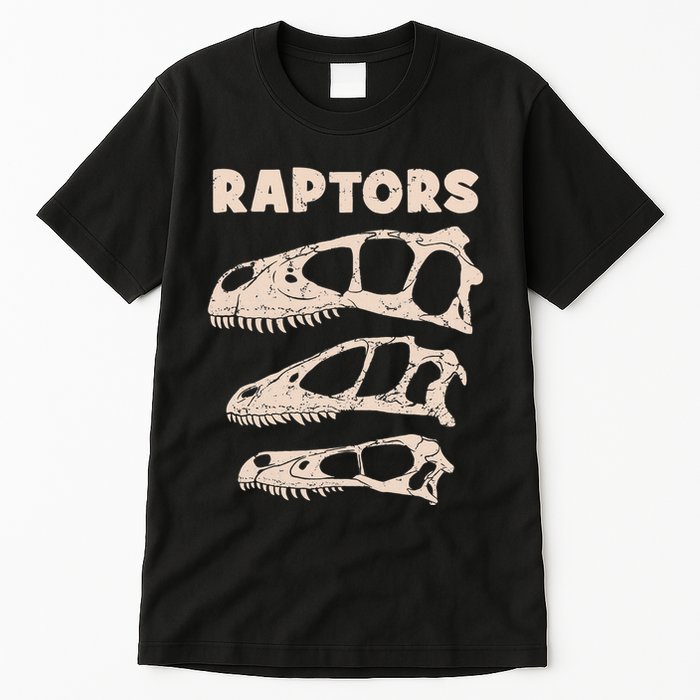 Utahraptor Deinonychus Velociraptor Skull Fossil Hunter Tall T-Shirt