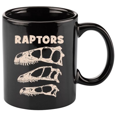 Utahraptor Deinonychus Velociraptor Skull Fossil Hunter 11oz C Handle Ceramic Mug