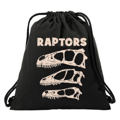 Utahraptor Deinonychus Velociraptor Skull Fossil Hunter Drawstring Bag