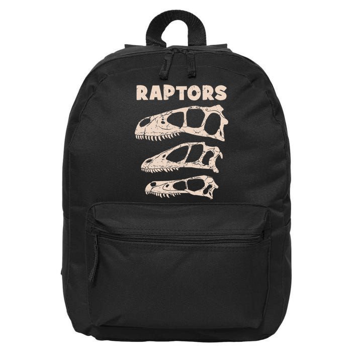 Utahraptor Deinonychus Velociraptor Skull Fossil Hunter 16 in Basic Backpack