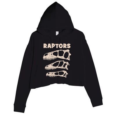 Utahraptor Deinonychus Velociraptor Skull Fossil Hunter Crop Fleece Hoodie