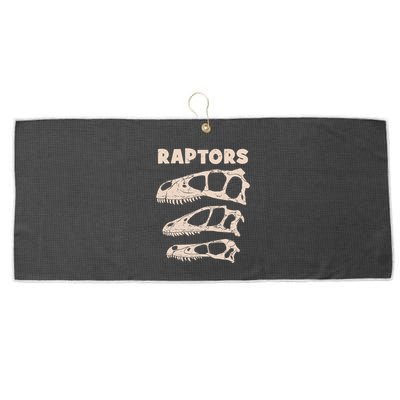 Utahraptor Deinonychus Velociraptor Skull Fossil Hunter Large Microfiber Waffle Golf Towel