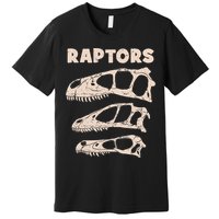 Utahraptor Deinonychus Velociraptor Skull Fossil Hunter Premium T-Shirt