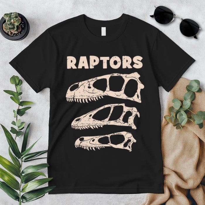 Utahraptor Deinonychus Velociraptor Skull Fossil Hunter Premium T-Shirt