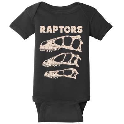 Utahraptor Deinonychus Velociraptor Skull Fossil Hunter Baby Bodysuit