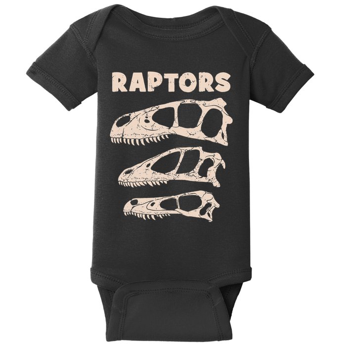 Utahraptor Deinonychus Velociraptor Skull Fossil Hunter Baby Bodysuit