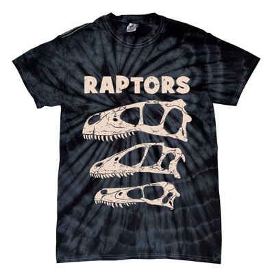 Utahraptor Deinonychus Velociraptor Skull Fossil Hunter Tie-Dye T-Shirt