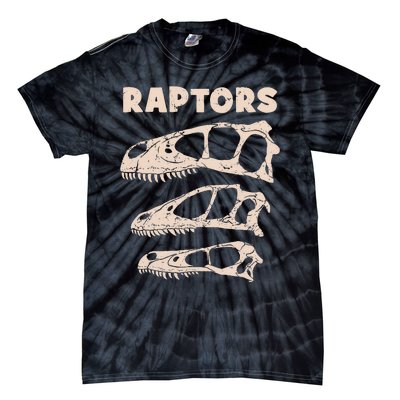 Utahraptor Deinonychus Velociraptor Skull Fossil Hunter Tie-Dye T-Shirt