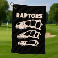 Utahraptor Deinonychus Velociraptor Skull Fossil Hunter Golf Towel