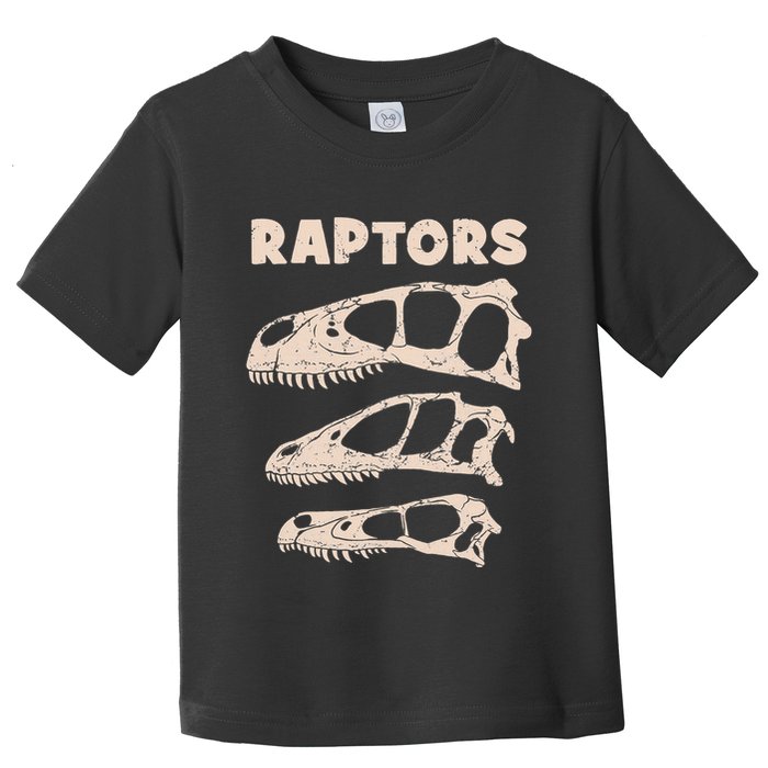 Utahraptor Deinonychus Velociraptor Skull Fossil Hunter Toddler T-Shirt