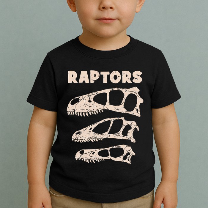 Utahraptor Deinonychus Velociraptor Skull Fossil Hunter Toddler T-Shirt