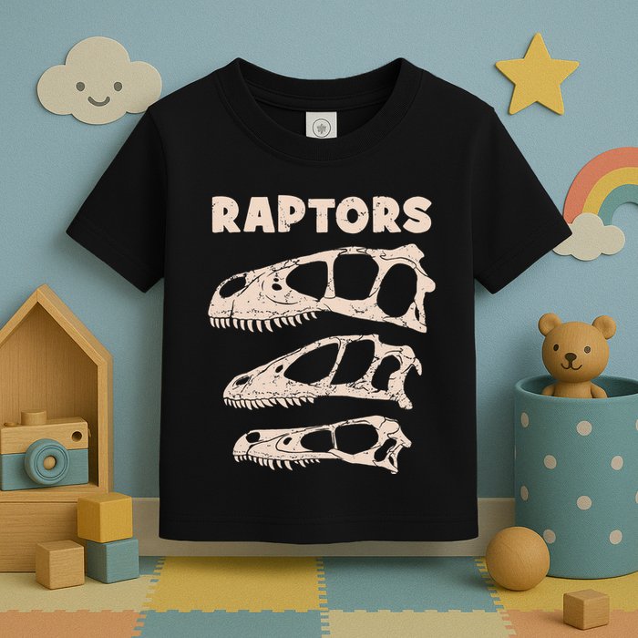 Utahraptor Deinonychus Velociraptor Skull Fossil Hunter Toddler T-Shirt
