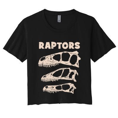 Utahraptor Deinonychus Velociraptor Skull Fossil Hunter Crop Top
