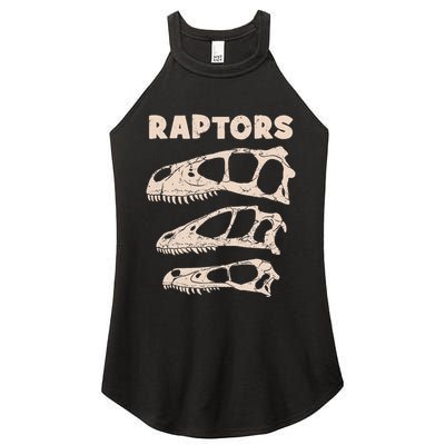 Utahraptor Deinonychus Velociraptor Skull Fossil Hunter Women's Perfect Tri Rocker Tank